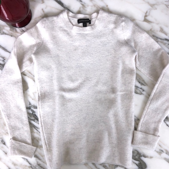 Cashmere Sweater | BR, White Crew Neck, XS - Picture 1 of 6